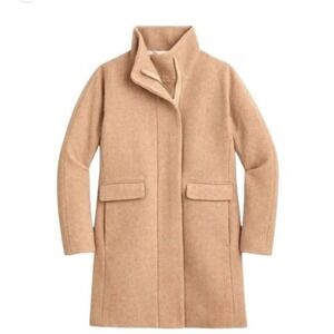 NWT J.Crew Stadium Cloth Nello‎ Gori Cocoon Coat Wool Blend Tan Sand Women's S